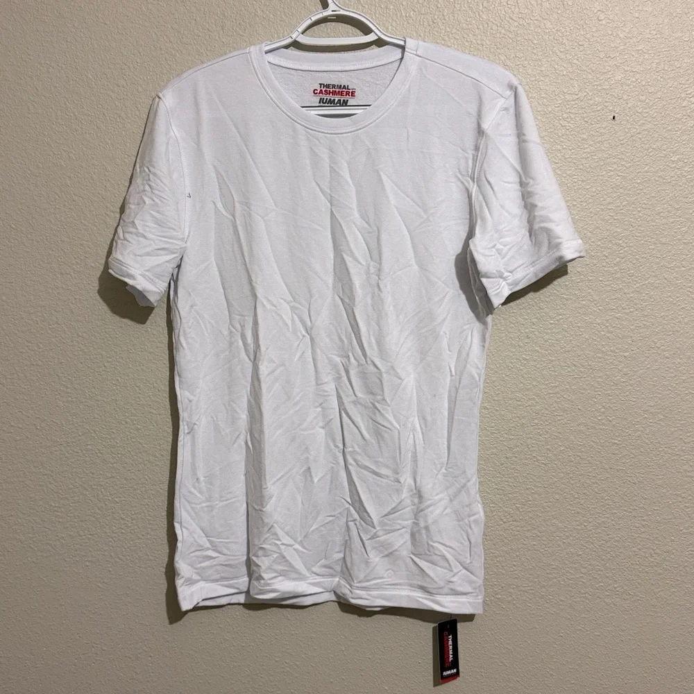 IUMAN Intimissimi Men’s Short-Sleeve Modal-Cashmere Top White Base Layer